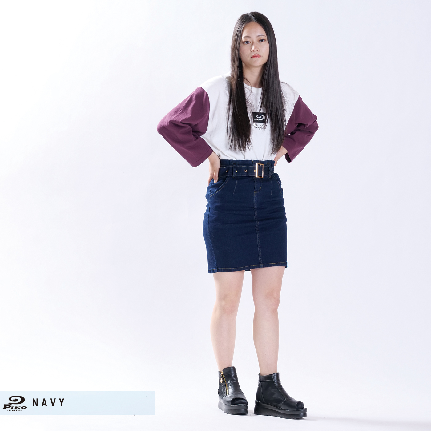 人気便利グッズ PIKO KAILAデニムスカート マタニティ